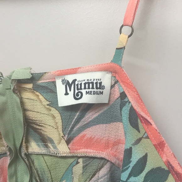 Show Me Your MuMu Coral and Teal Floral Dress - Picture 3 of 5